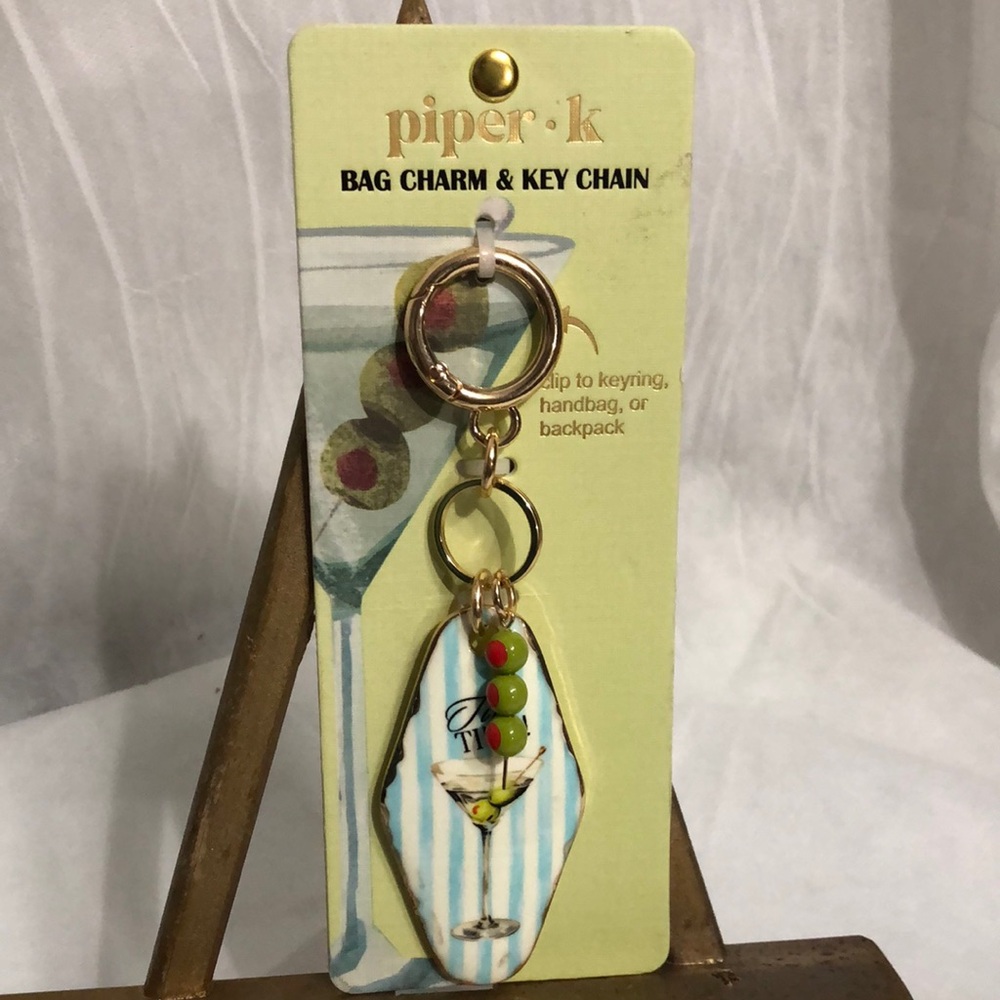 Piper K Martini Bag Charm NWT